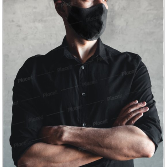 3 Pack Linen Face Masks Black, Navy and White - Picture 5 of 11